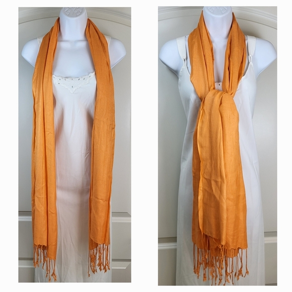 Orange Sherbert Lightweight Scarf - 73" x 22" - Picture 4 of 9